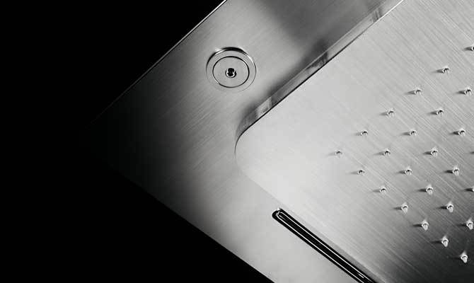 The reliability of stainless steel for the shower area